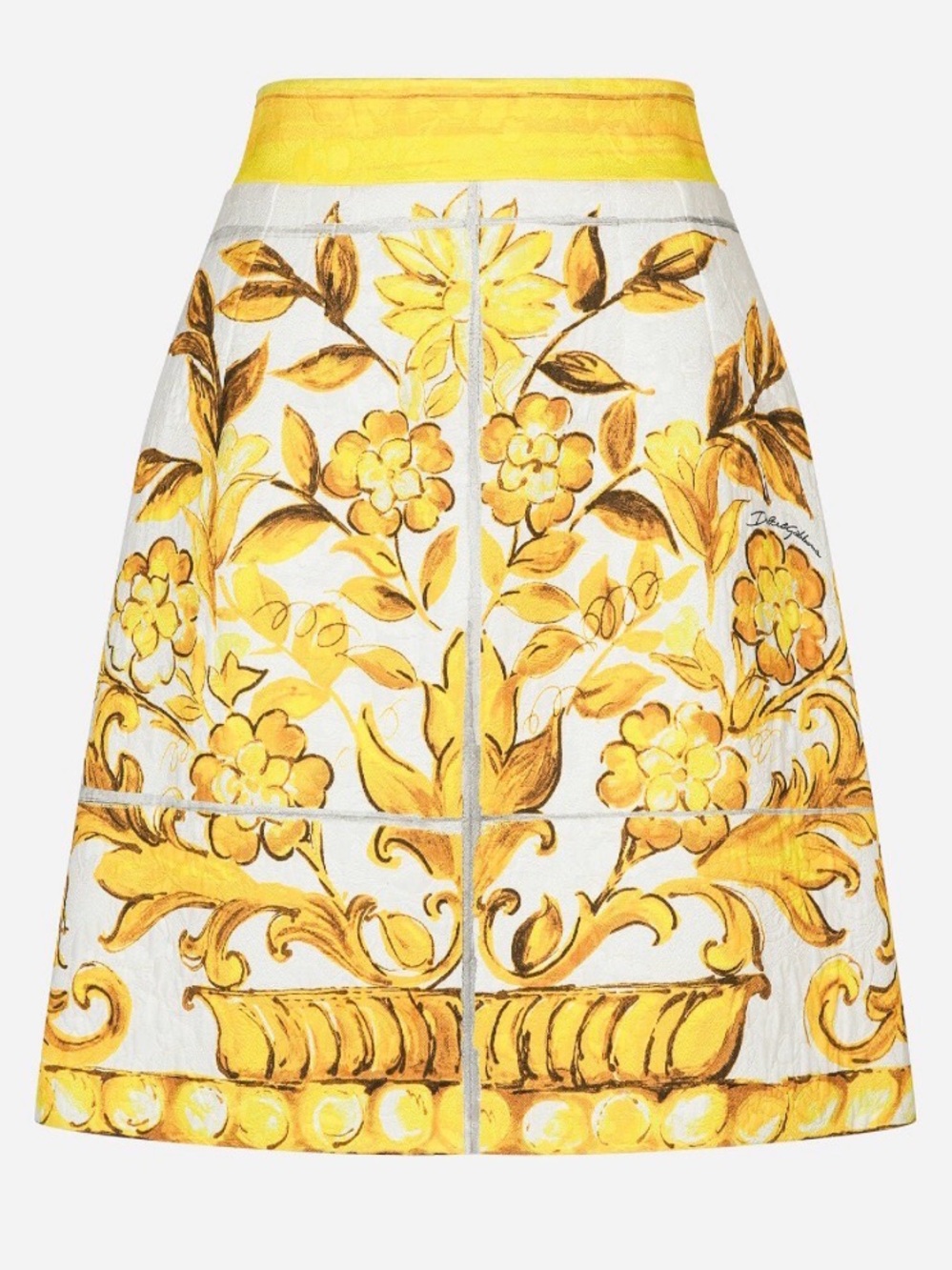 Dolce & Gabbana MAJOLICA PRINT BROCADE A-LINE MINI SKIRT NWOT 40